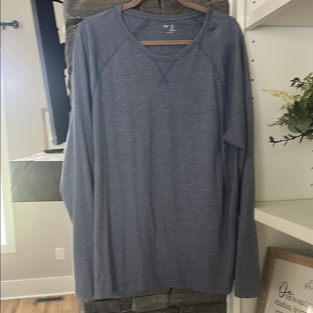 GAP Heather Blue Long Sleeve Shirt